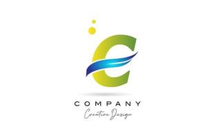 grön c alfabet brev logotyp ikon med susa. kreativ mall för företag och företag vektor