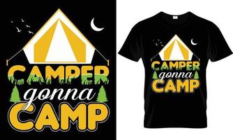 Camping T-Shirt Design Vektor. heute Prognose meistens Camping. Hemd Design, t Hemd Design Vektor, Kleidung, Abenteuer, retro, Berg, draussen vektor