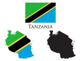 Tansania Flagge und Karte Illustration Vektor