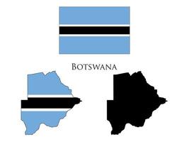 botswana flagga och Karta illustration vektor