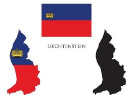 liechtenstein flagga och Karta illustration vektor