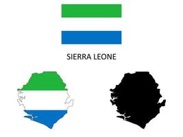 sierra leone flagga och Karta illustration vektor