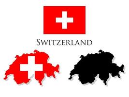 schweiz flagga och Karta illustration vektor