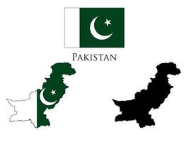 Pakistan Flagge und Karte Illustration Vektor