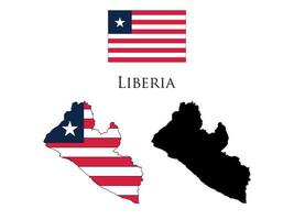 Liberia Flagge und Karte Vektor