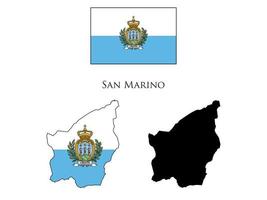 san marino flagga och Karta illustration vektor