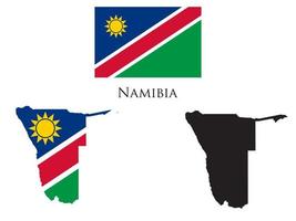 Namibia Flagge und Karte Illustration Vektor