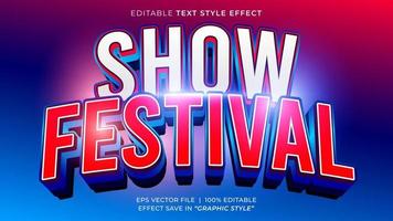 Show Festival 3d editierbar Text bewirken Vorlage vektor