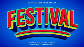 festival 3d redigerbar text effekt mall vektor
