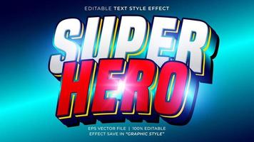 super hjälte 3d redigerbar text effekt mall vektor