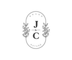 Initiale jc Briefe schön Blumen- feminin editierbar vorgefertigt Monoline Logo geeignet zum Spa Salon Haut Haar Schönheit Boutique und kosmetisch Unternehmen. vektor