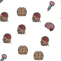 Gehirn Mensch Verstand Kopf Idee Vektor nahtlos Muster