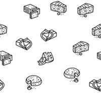 Käse Essen Scheibe Stück Molkerei Vektor nahtlos Muster