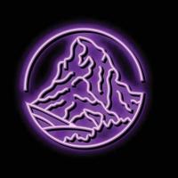 Abenteuer Berg Landschaft Neon- glühen Symbol Illustration vektor