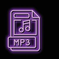 mp3 Datei Format dokumentieren Neon- glühen Symbol Illustration vektor