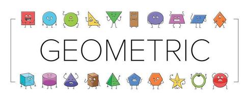 geometrisch gestalten Charakter Symbole einstellen Vektor