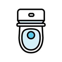 toalett topp se Färg ikon vektor illustration