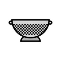 rostfrei Stahl Sieb Küche Kochgeschirr Farbe Symbol Vektor Illustration