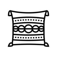 Boho Kissen Leben Zimmer Linie Symbol Vektor Illustration