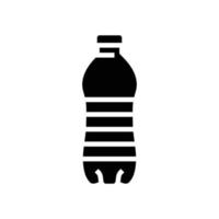 mineral vatten plast flaska glyf ikon vektor illustration