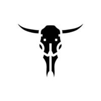 skalle ko horn djur- glyf ikon vektor illustration