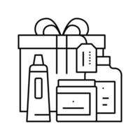 Geschenk- und Gesichtspflege-Kit-Pakete Symbol Leitung Vektor-Illustration vektor
