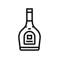 Brandy Glas Flasche Linie Symbol Vektor Illustration