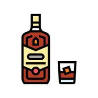 whisky dryck flaska Färg ikon vektor illustration