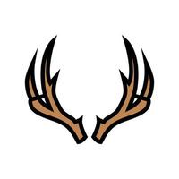 ren horn djur- Färg ikon vektor illustration