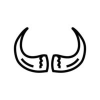 Bison Horn Tier Linie Symbol Vektor Illustration