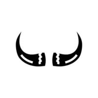 Bison Horn Tier Glyphe Symbol Vektor Illustration