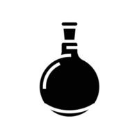 runda botten flaska kemisk glas labb glyf ikon vektor illustration