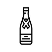 Champagner Glas Flasche Linie Symbol Vektor Illustration