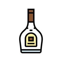 Brandy Glas Flasche Farbe Symbol Vektor Illustration