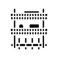 arrangör badrum interiör glyf ikon vektor illustration