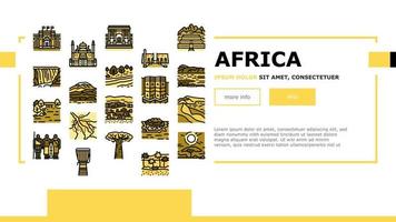 Afrika Kontinent Nation Schatz Landung Header Vektor