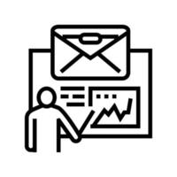 Strategie Rezension Email Marketing Linie Symbol Vektor Illustration