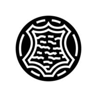 Leder Stoff Textil- Glyphe Symbol Vektor Illustration