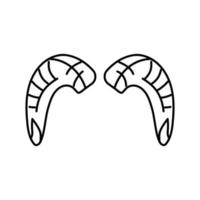 Schaf Horn Tier Linie Symbol Vektor Illustration