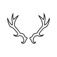 rådjur vilda djur och växter djur- linje ikon vektor illustration