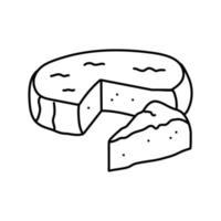 Brie Käse Essen Scheibe Linie Symbol Vektor Illustration