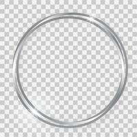 trippel- silver- skinande cirkel ram med lysande effekter och skuggor vektor