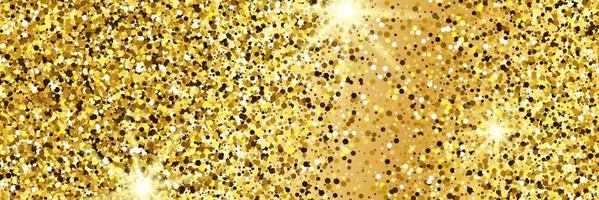 gyllene glittrande bakgrund med guld pärlar och glitter effekt. baner design. tömma Plats för din text. vektor illustration