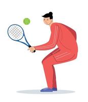 Menschen Charakter spielen Tennis Vektor Illustration