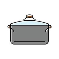 Essen Topf Kochen Farbe Symbol Vektor Illustration