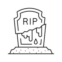 grav zombie död- linje ikon vektor illustration