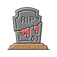 grav zombie död- Färg ikon vektor illustration