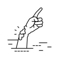 Hand tot Zombie Linie Symbol Vektor Illustration