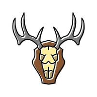 skalle rådjur horn djur- Färg ikon vektor illustration