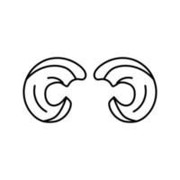 großes Horn Horn Tier Linie Symbol Vektor Illustration